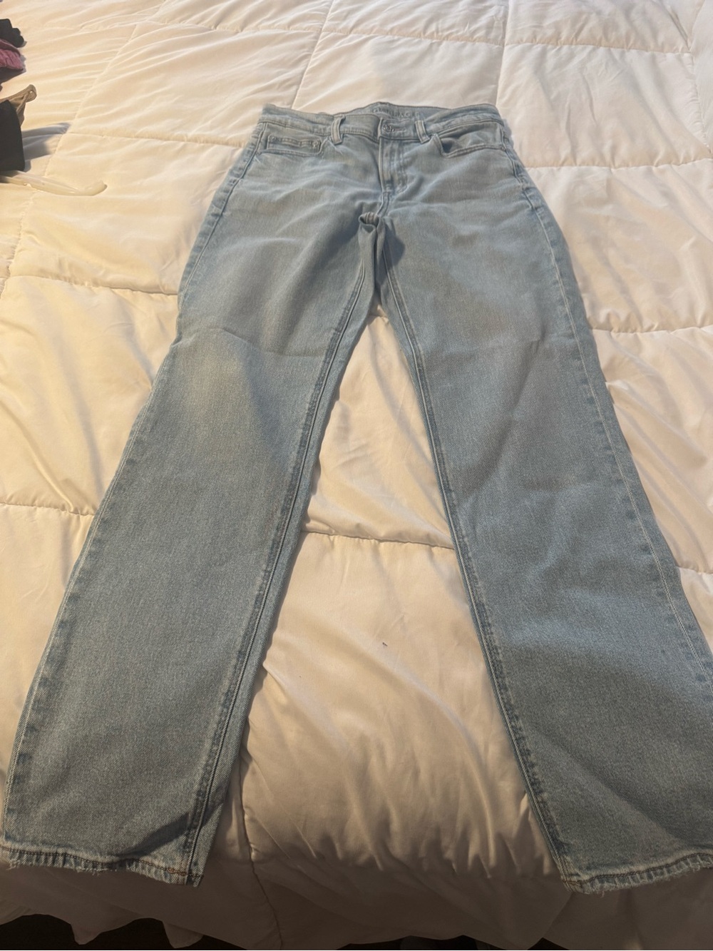 American Eagle Outfitters Light Blue High Rise Straight Jeans - Picture 2 of 4